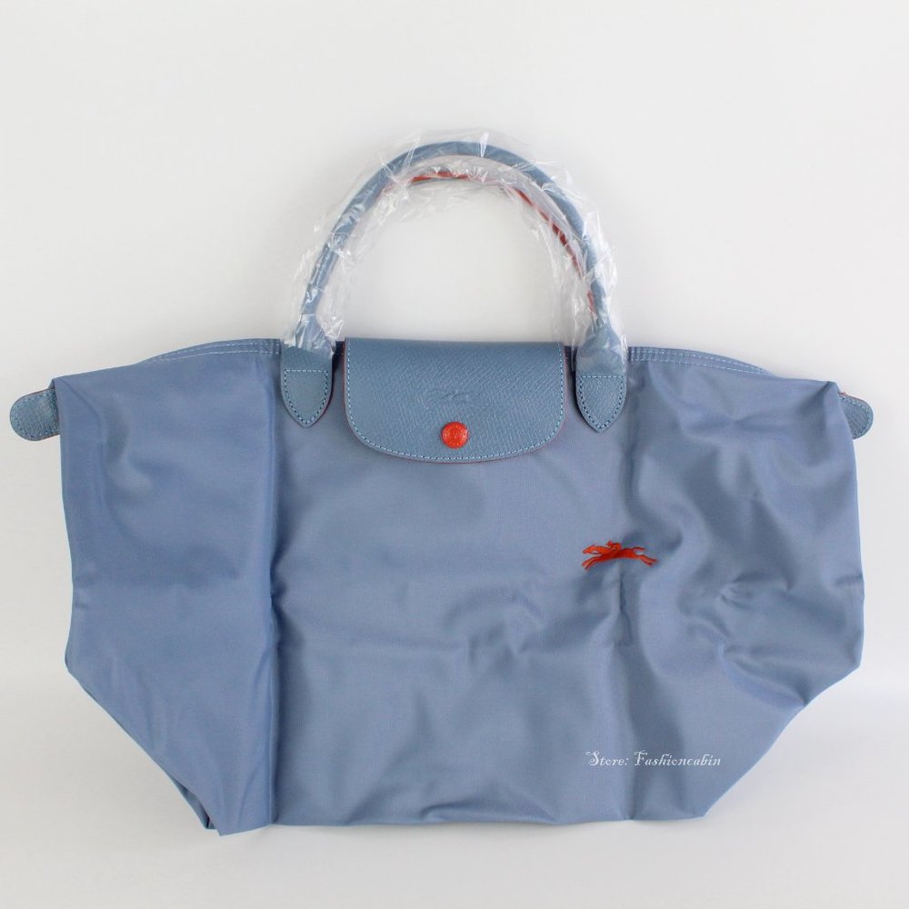 NWT LONGCHAMP Le Pliage Tote Bag, Blue/Mist - Picture 5 of 16